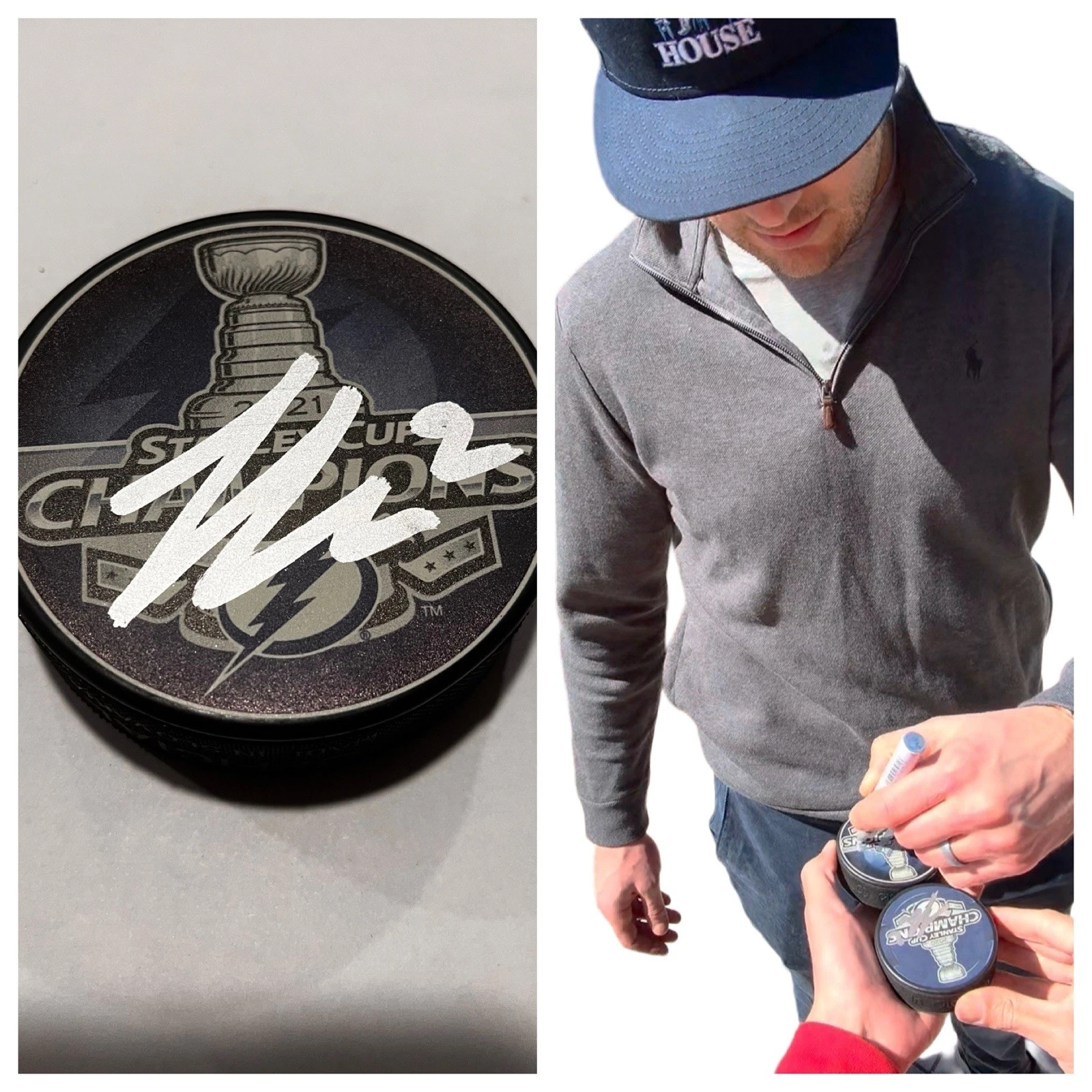 LUKE SCHENN SIGNED TAMPA BAY LIGHTNING 2021 STANLEY CUP HOCKEY PUCK W/ CASE COA