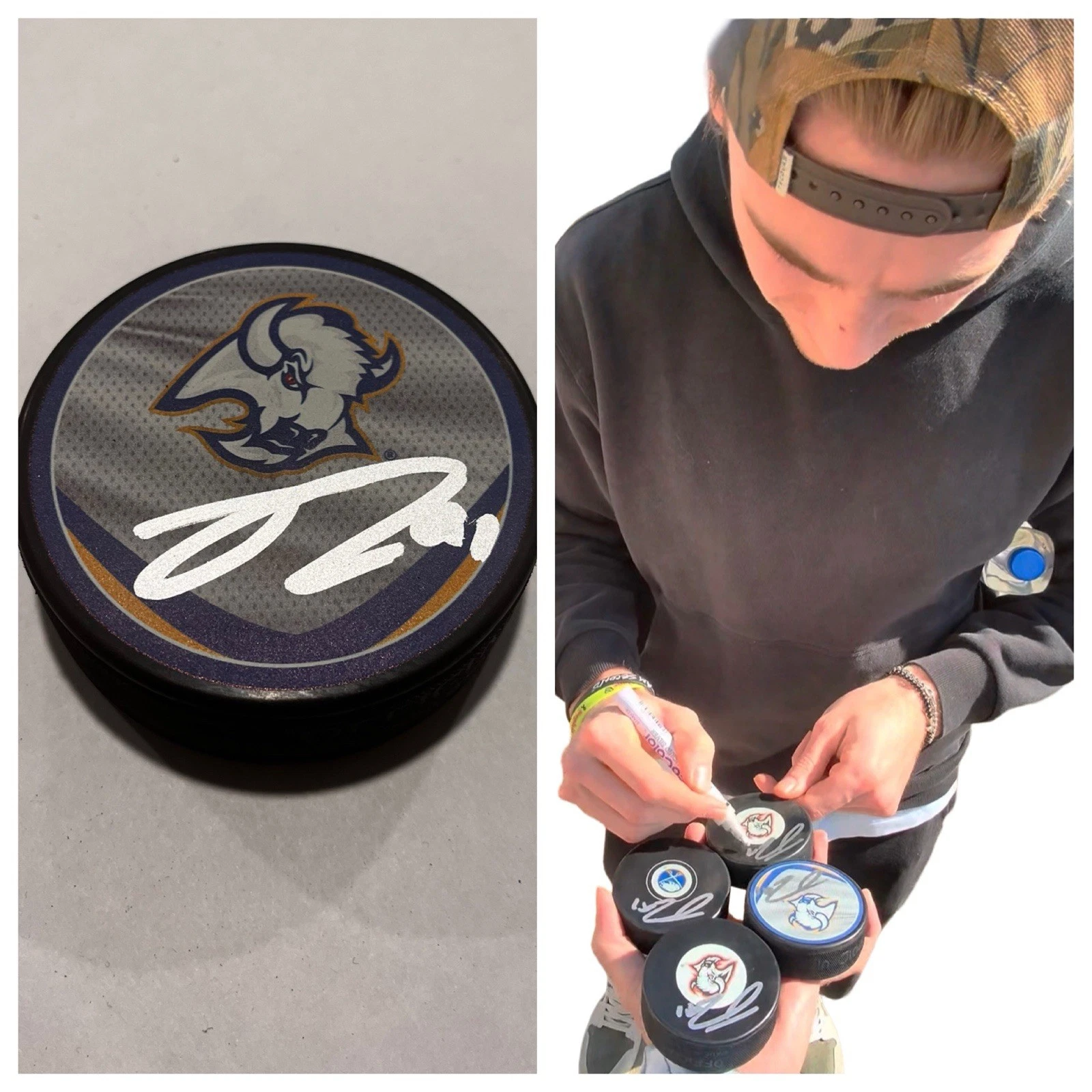 JOSH DOAN SIGNED BUFFALO SABRES HOCKEY PUCK W/ CASE COA