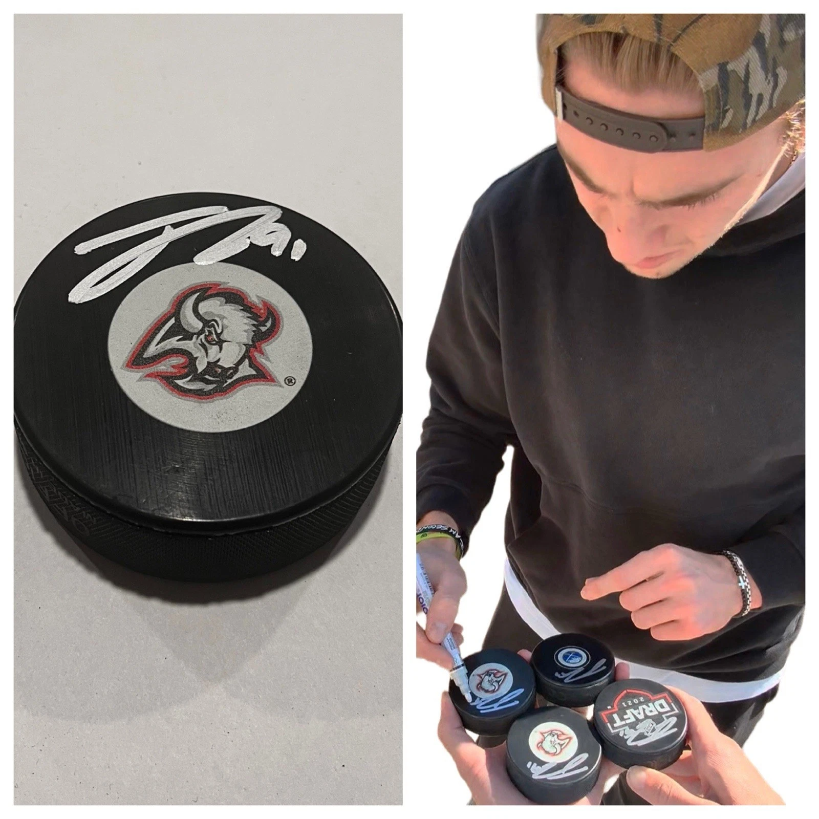 JOSH DOAN SIGNED BUFFALO SABRES HOCKEY PUCK W/ CASE COA