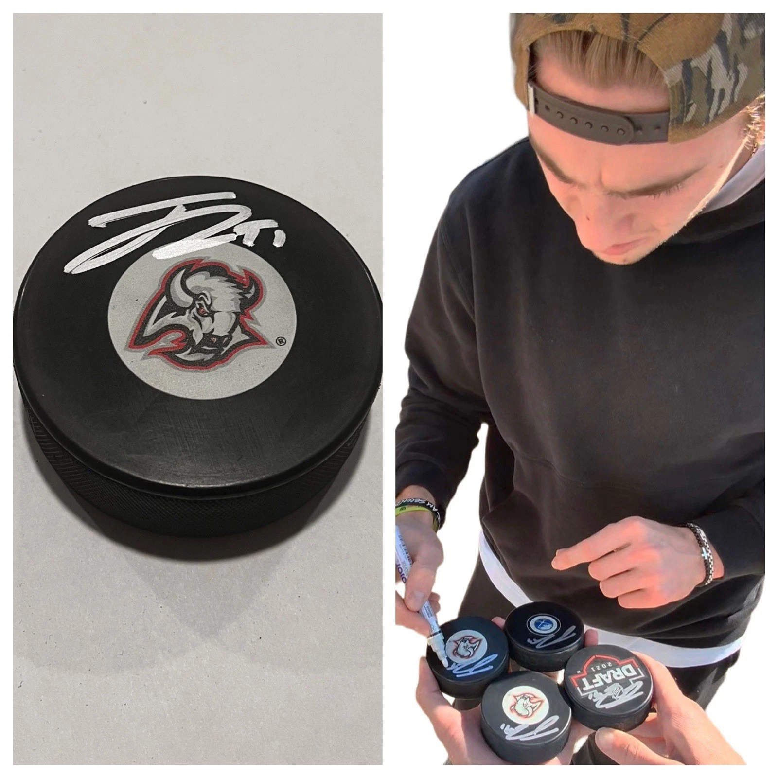 JOSH DOAN SIGNED BUFFALO SABRES HOCKEY PUCK W/ CASE COA