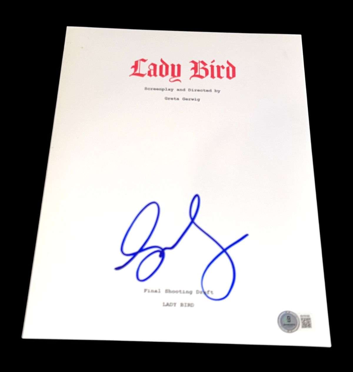 GRETA GERWIG SIGNED AUTOGRAPH MOVIE SCRIPT LADY BIRD BECKETT BAS AUTO COA