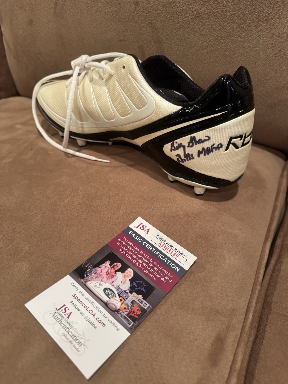 Autographed Signed Billy Shaw Cleat Bills Mafia Football JSA Buffalo