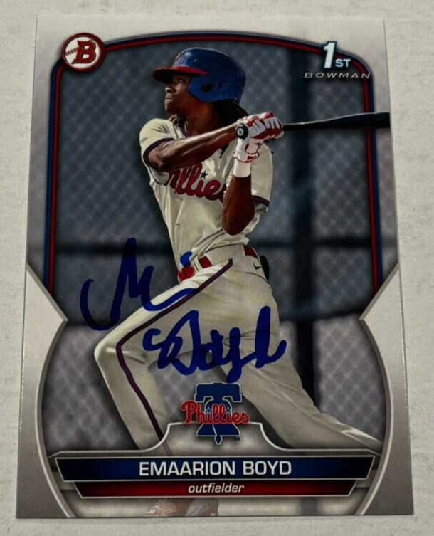 MARI EMAARION BOYD SIGNED 2023 BOWMAN PROSPECT BASEBALL CARD AUTO