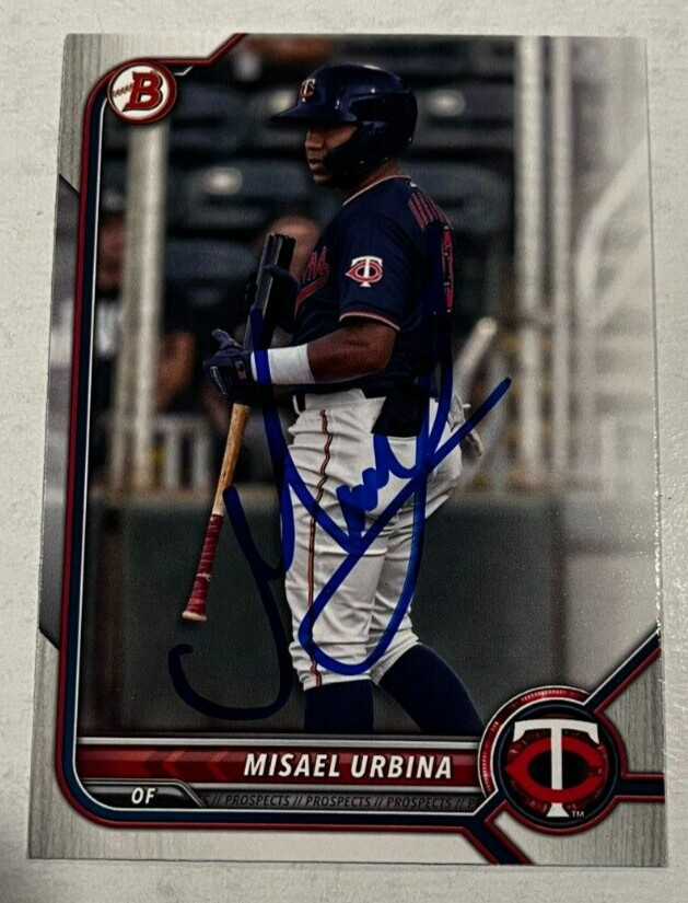 MISAEL URBINA SIGNED 2022 BOWMAN PROSPECT BASEBALL CARD AUTO