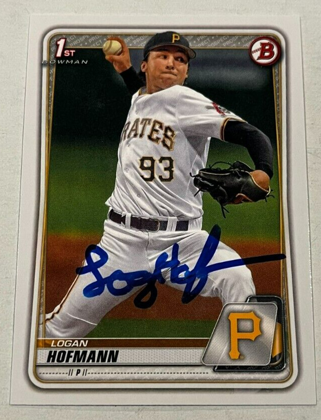 LOGAN HOFMANN SIGNED 2020 BOWMAN DRAFT PROSPECT BASEBALL ROOKIE CARD AUTO