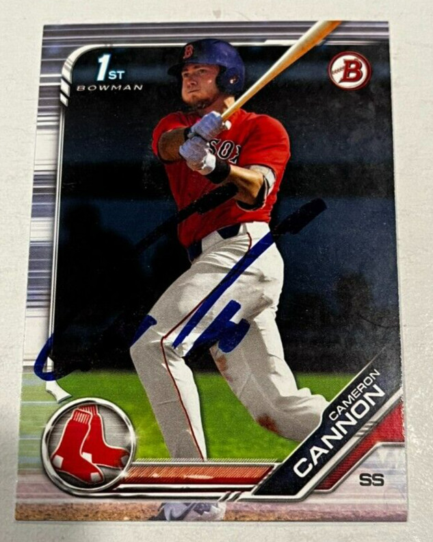 CAMERON CANNON SIGNED 2019 BOWMAN DRAFT PROSPECT ROOKIE CARD AUTO