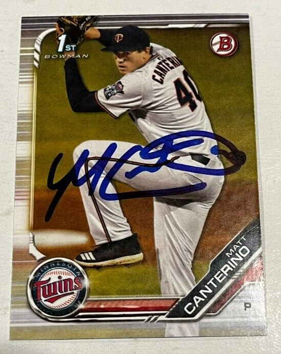 MATT CANTERINO SIGNED 2019 BOWMAN DRAFT PROSPECT ROOKIE CARD AUTO