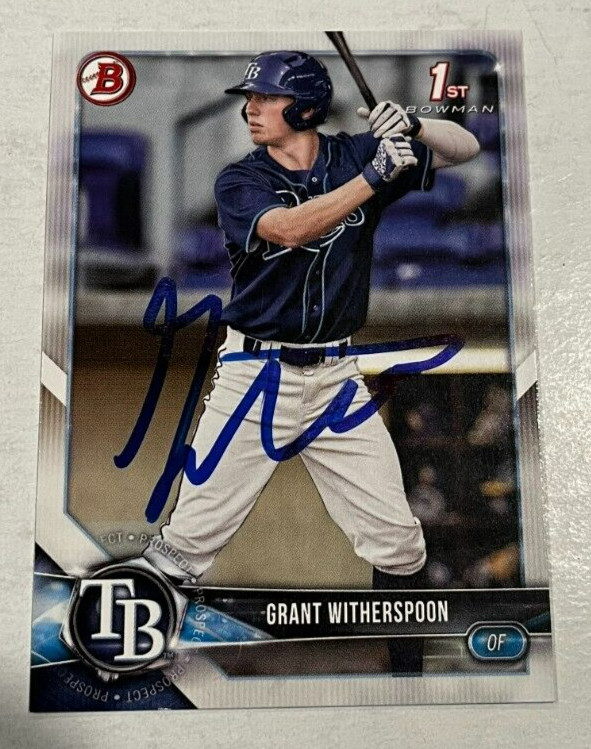 GRANT WITHERSPOON SIGNED 2018 BOWMAN DRAFT PROSPECT ROOKIE CARD AUTO