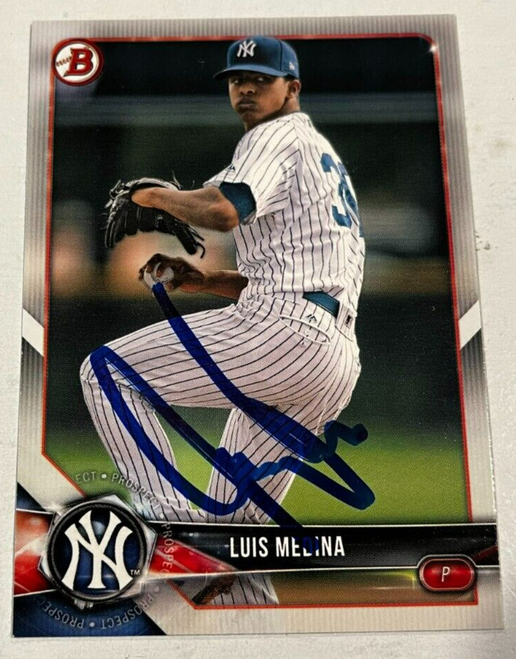 LUIS MEDINA SIGNED 2018 BOWMAN DRAFT PROSPECT ROOKIE CARD AUTO