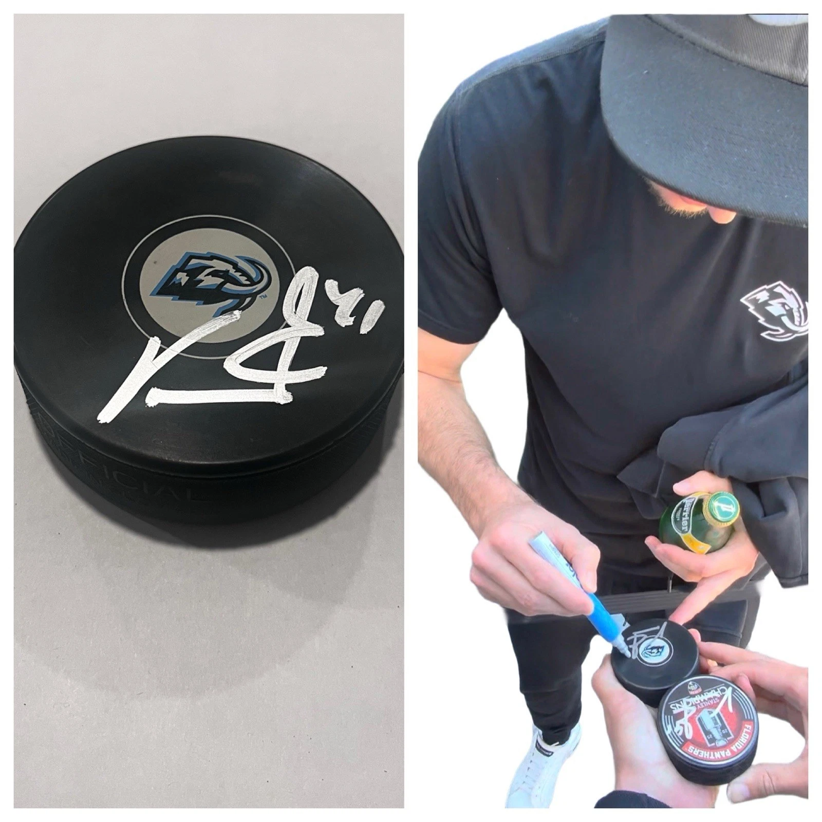 VITEK VANECEK SIGNED UTAH MAMMOTH HOCKEY PUCK W/ CASE COA