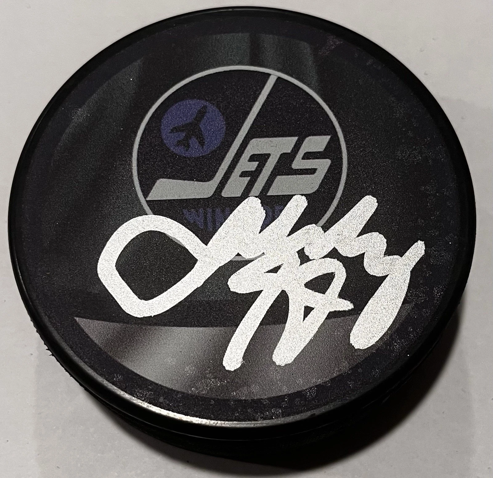 JOSH MORRISSEY SIGNED WINNIPEG JETS HOCKEY PUCK W/ CASE COA