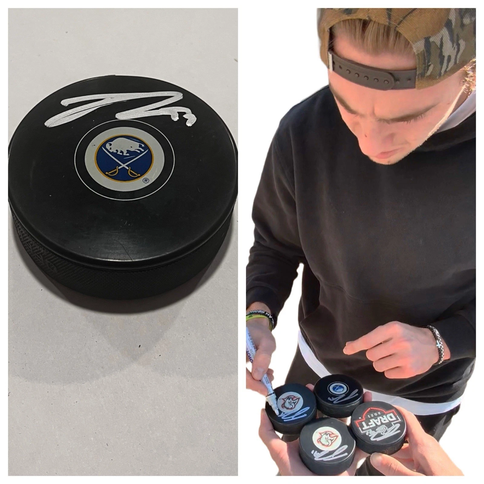 JOSH DOAN SIGNED BUFFALO SABRES HOCKEY PUCK W/ CASE COA