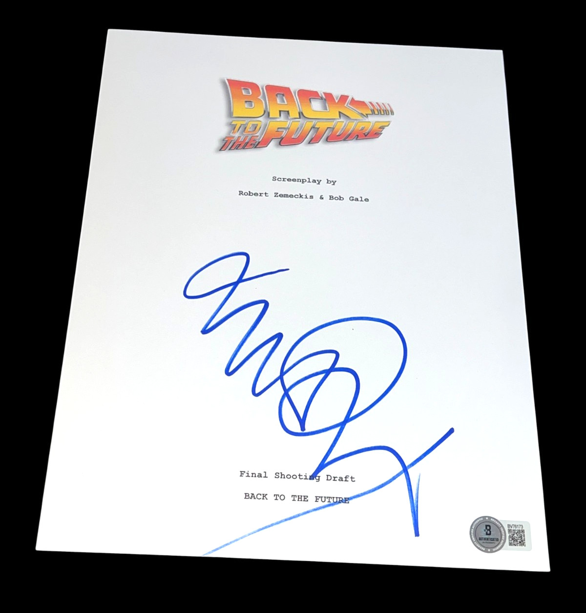 MICHAEL J FOX SIGNED AUTOGRAPH MOVIE SCRIPT BACK TO THE FUTURE BECKETT BAS COA D