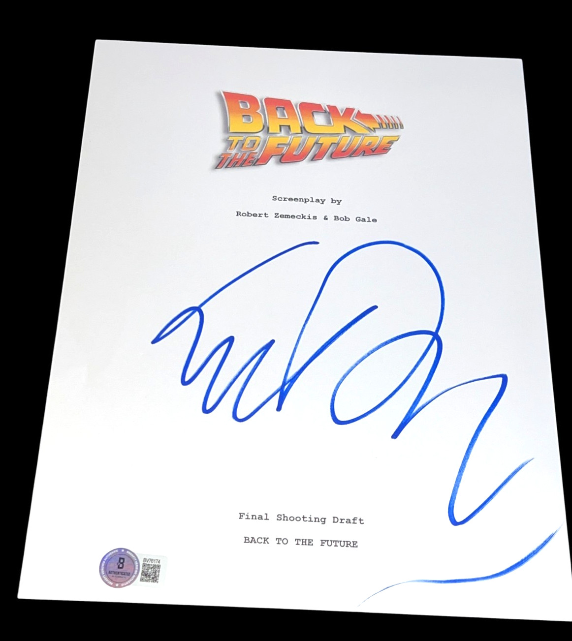 MICHAEL J FOX SIGNED AUTOGRAPH MOVIE SCRIPT BACK TO THE FUTURE BECKETT BAS COA E