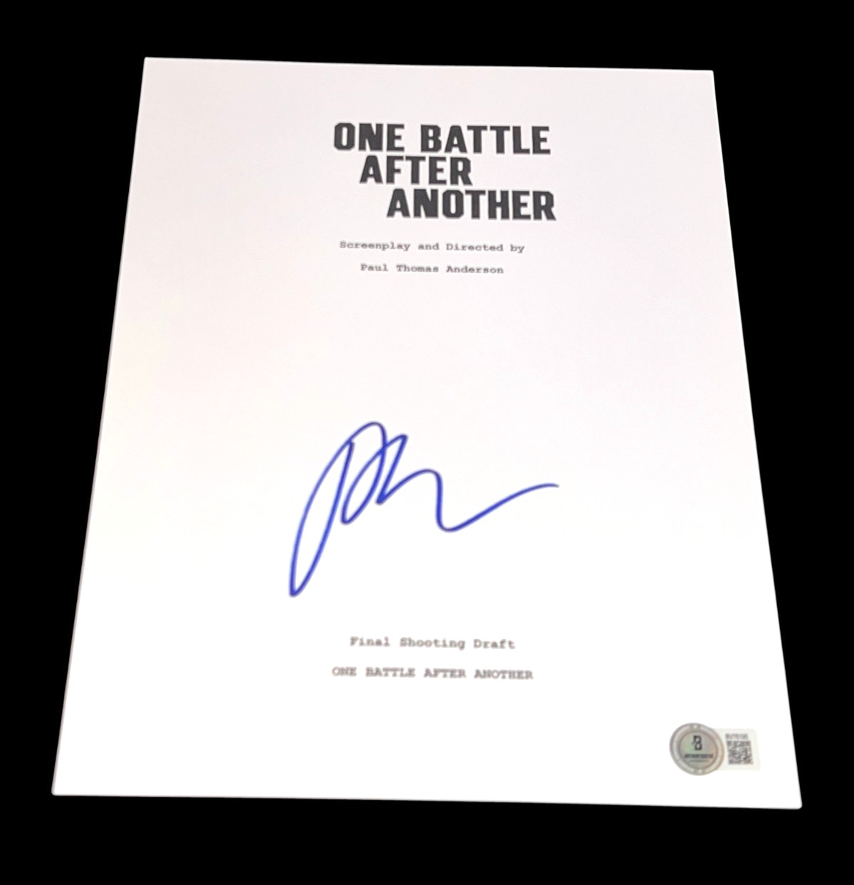 PAUL THOMAS ANDERSON SIGNED AUTOGRAPH SCRIPT ONE BATTLE AFTER ANOTHER BECKETT