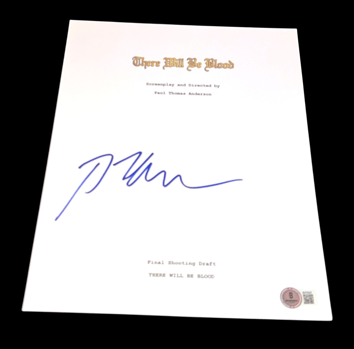 PAUL THOMAS ANDERSON SIGNED AUTOGRAPH MOVIE SCRIPT THERE WILL BE BLOOD BECKETT