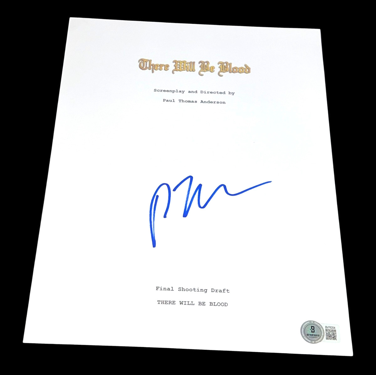 PAUL THOMAS ANDERSON SIGNED AUTOGRAPH MOVIE SCRIPT THERE WILL BE BLOOD BECKETT