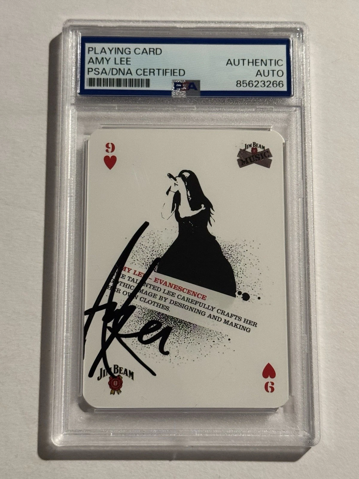 AMY LEE SIGNED AUTO RC 2006 Jim Beam Music EVANESCENCE Art Trading Card SP PSA