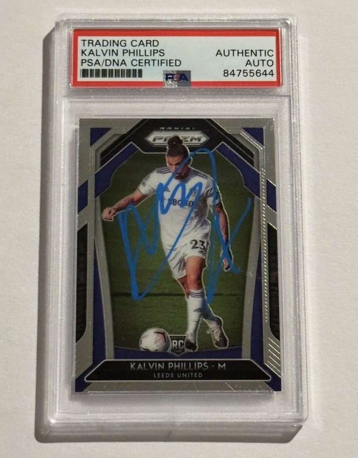 2020-21 Panini Prizm Premier League Kalvin Phillips Rookie RC Signed Auto PSA
