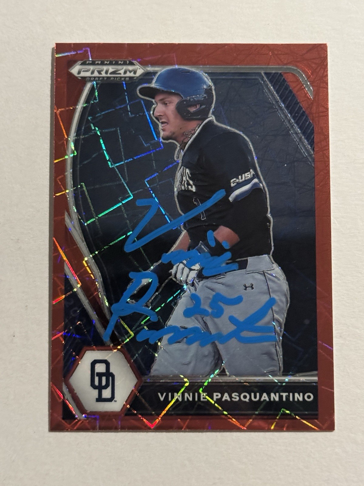 Vinnie Pasquantino SIGNED AUTO RC 2021 Panini Prizm Draft Picks Red Velocity