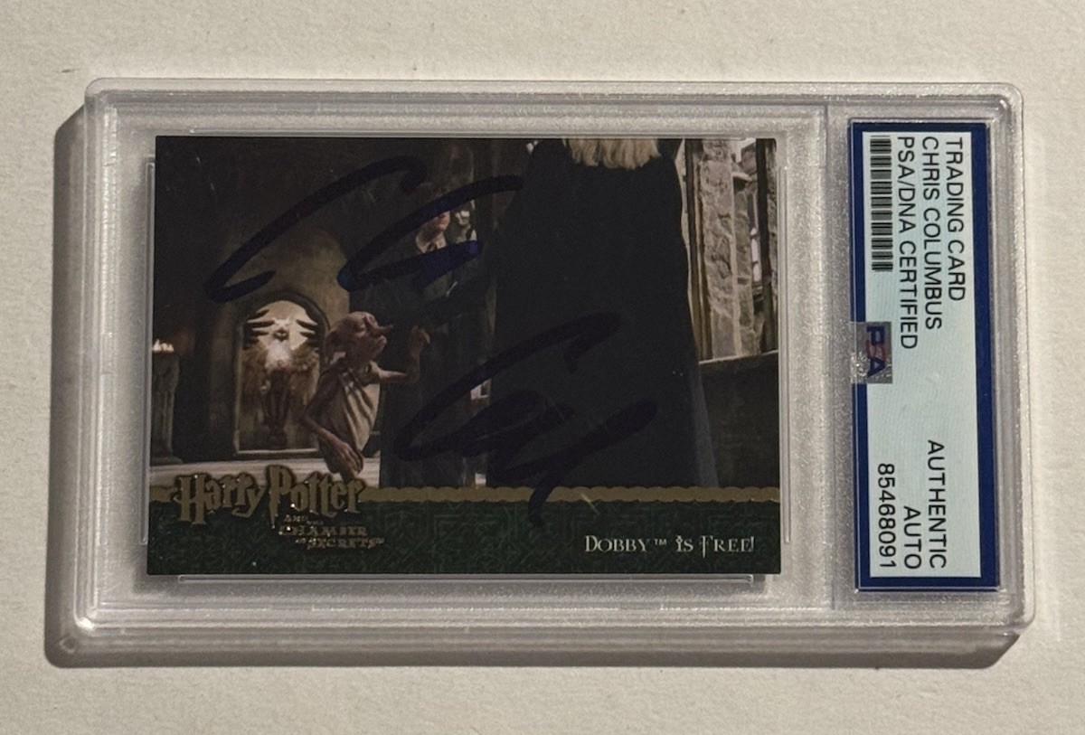 CHRIS COLUMBUS SIGNED AUTO 2006 HARRY POTTER MOVIE DIRECTOR ARTBOX DOBBY PSA