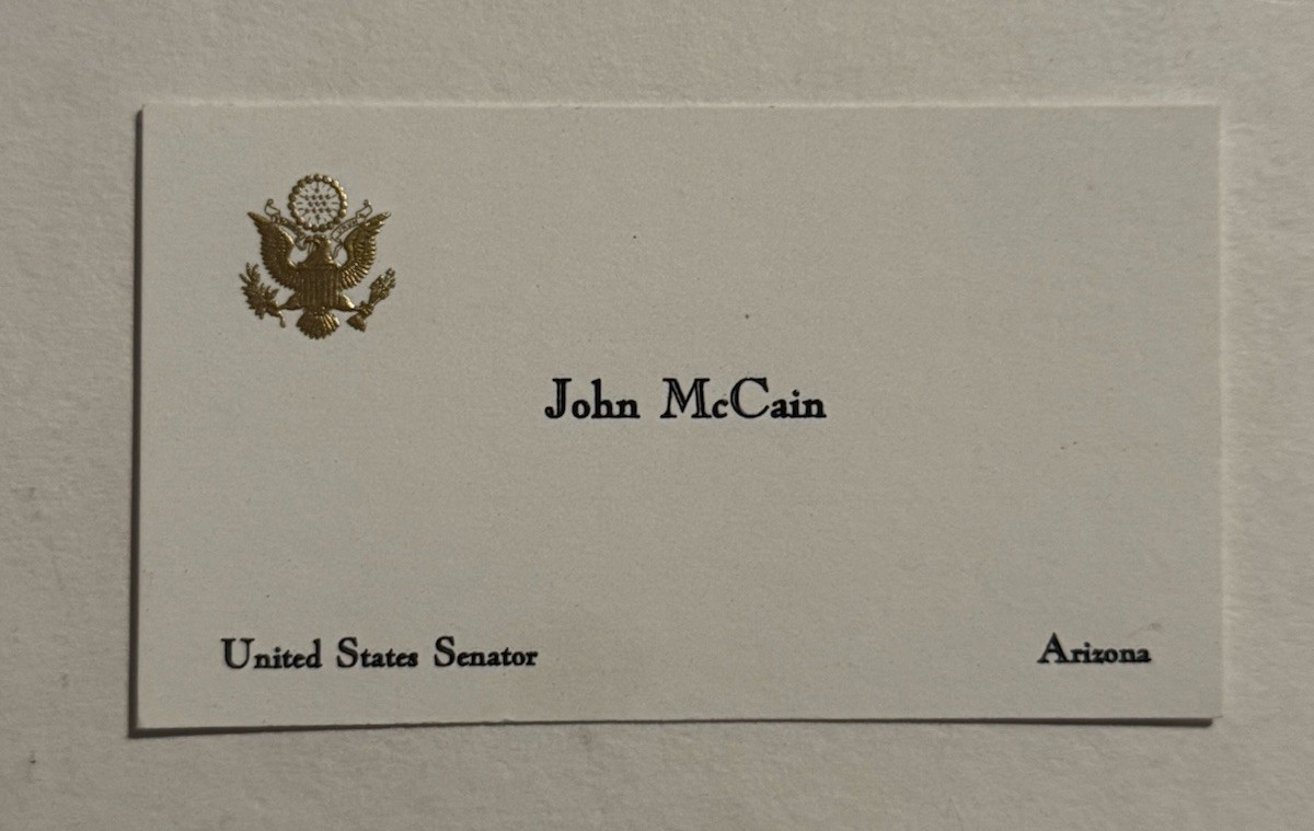 Senator John McCain Official US Senate Business Card POW - M.I.A. RARE