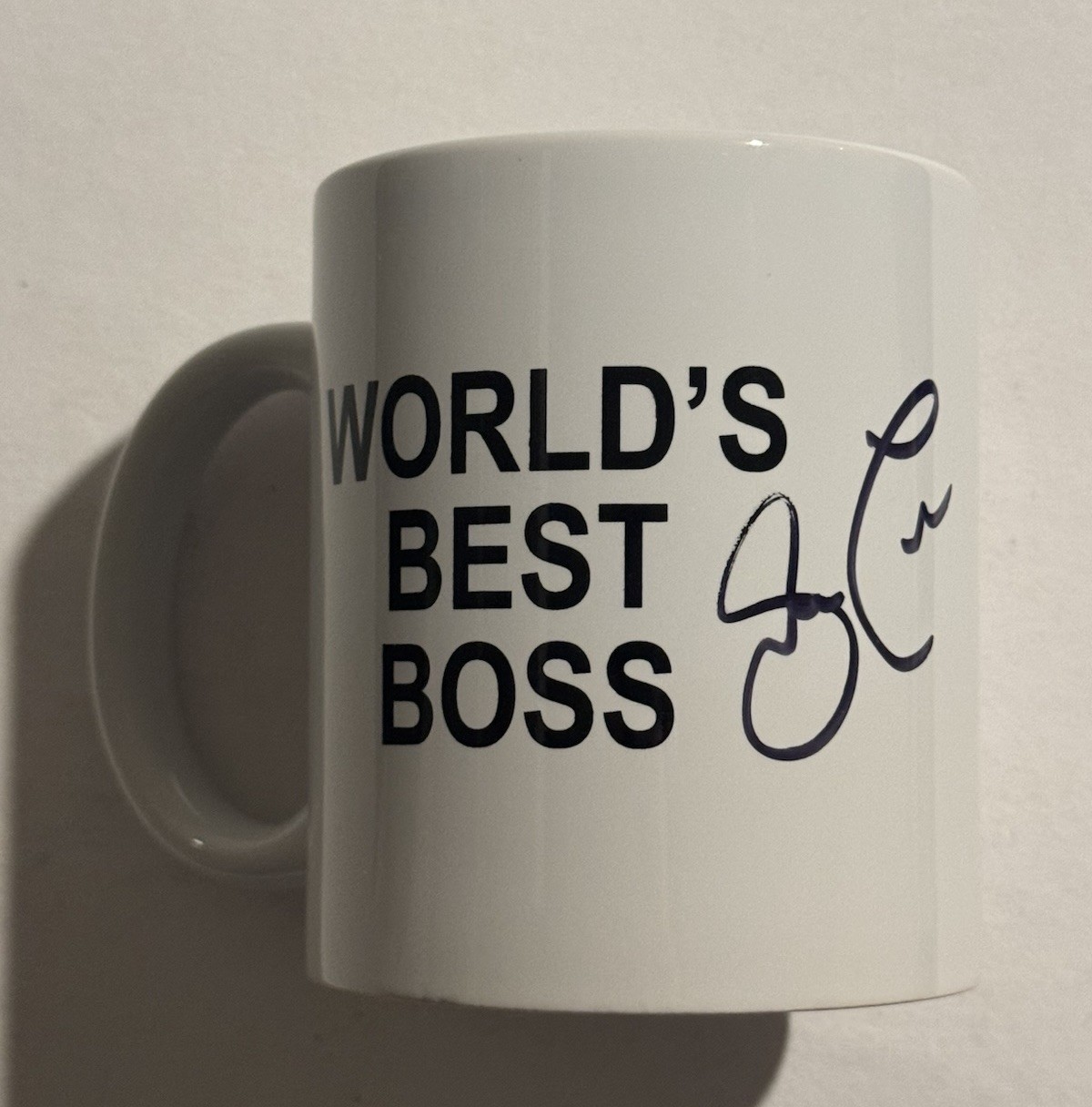 STEVE CARELL HAND SIGNED AUTOGRAPHED WORLDS BEST BOSS MUG MICHAEL THE OFFICE COA