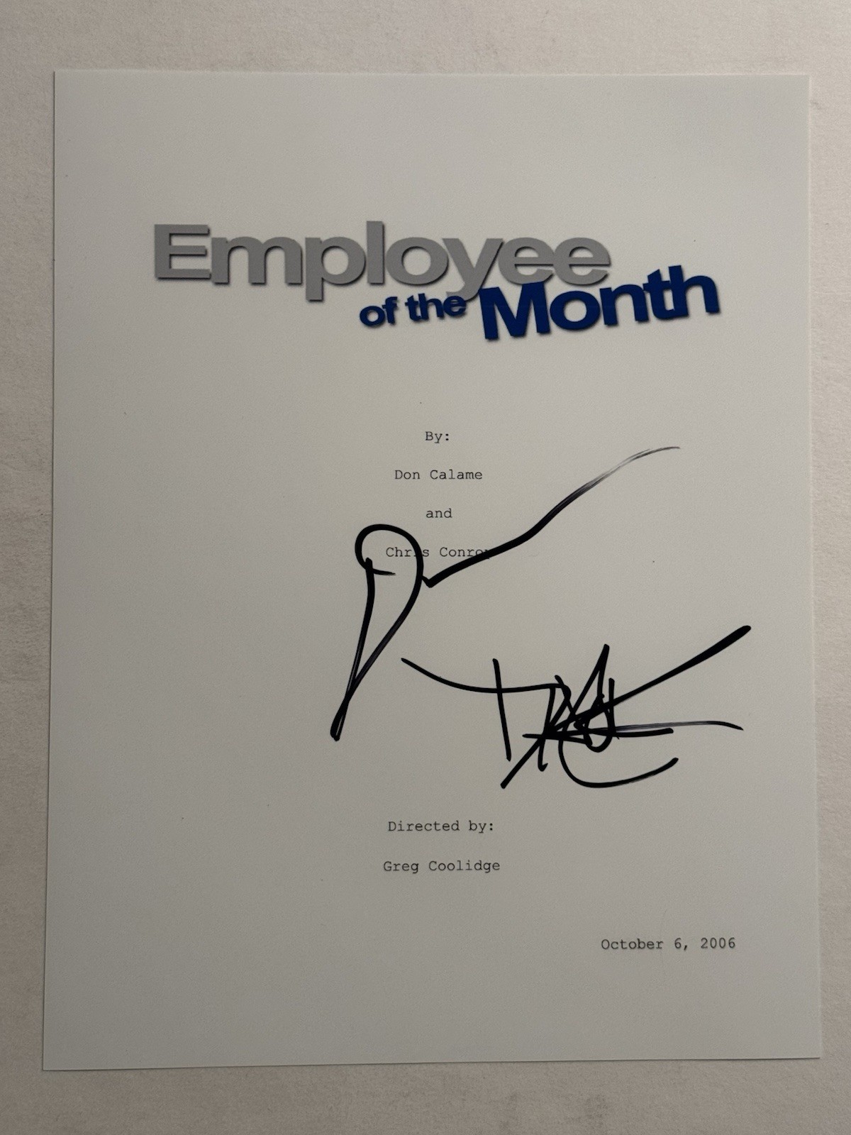 DAX SHEPARD & DANE COOK SIGNED SCRIPT COVER EMPLOYEE OF THE MONTH STARS COA
