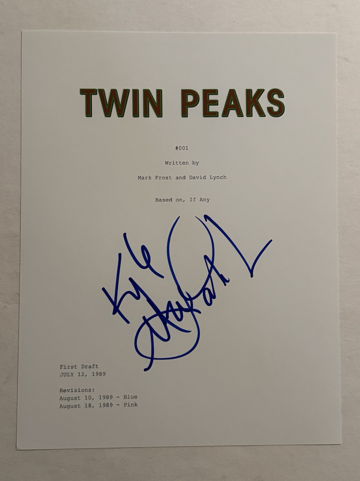 KYLE MACLACHLAN SIGNED SCRIPT COVER ACTOR AUTOGRAPHED TWIN PEAKS STAR COA