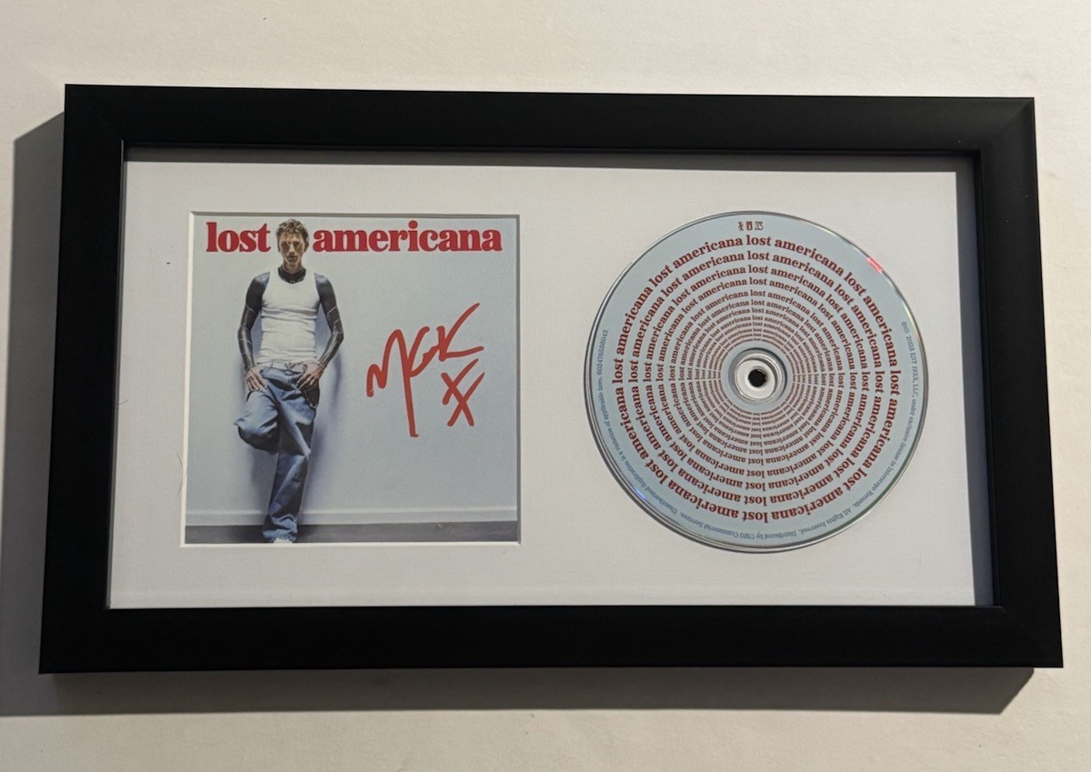MGK SIGNED CD FRAMED MATTED LOST AMERICANA MACHINE GUN KELLY VERY RARE COA