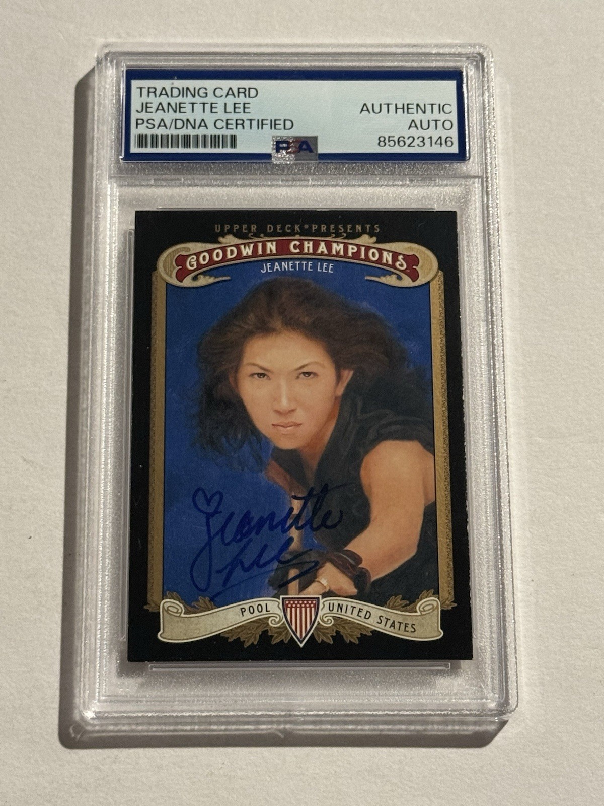 JEANETTE LEE  SIGNED AUTO RC 2012 UPPER DECK GOODWIN CHAMPIONS #37 PSA