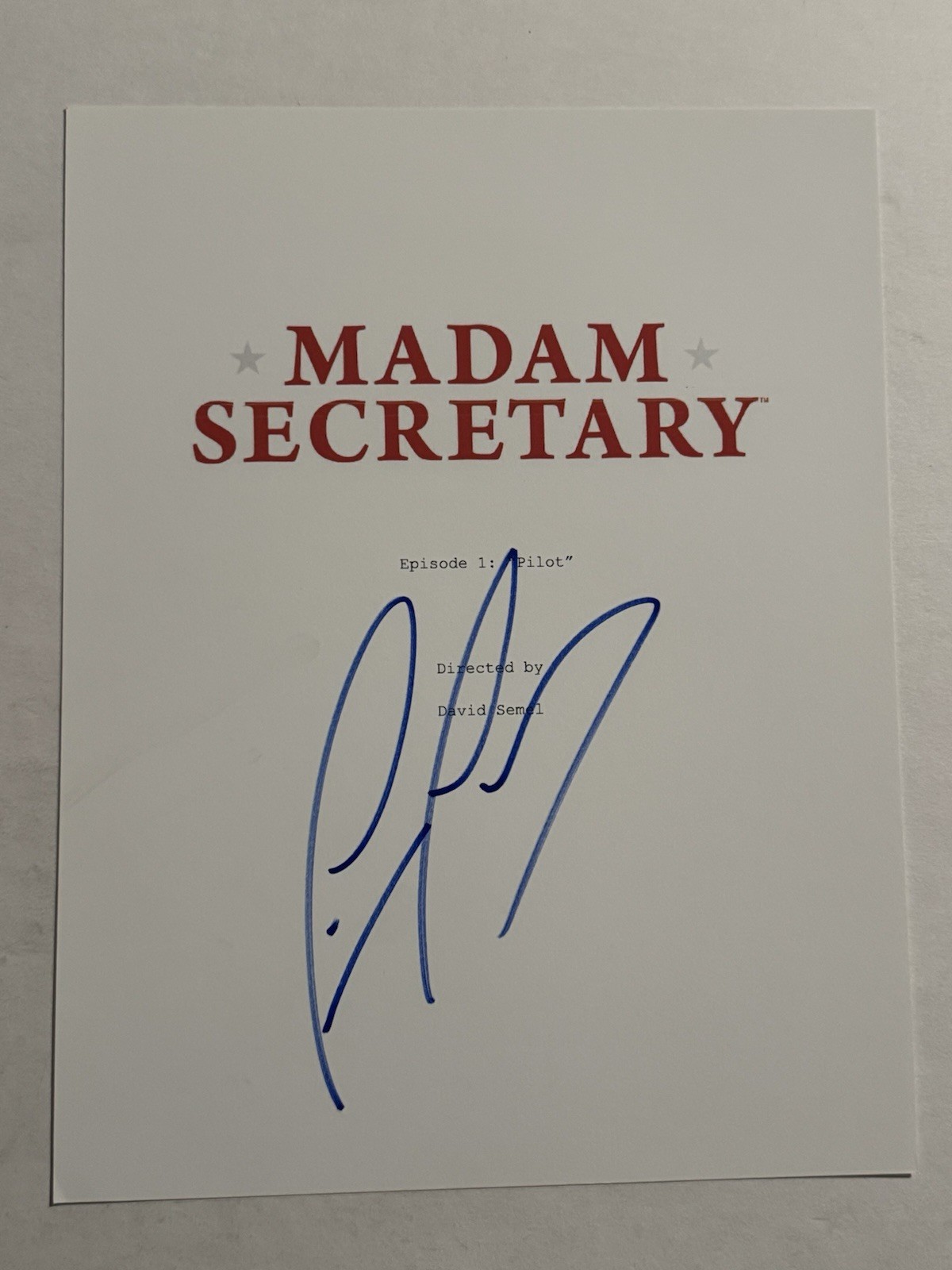 TIM DALY SIGNED SCRIPT COVER ACTOR AUTOGRAPHED MADAM SECRETARY STAR COA