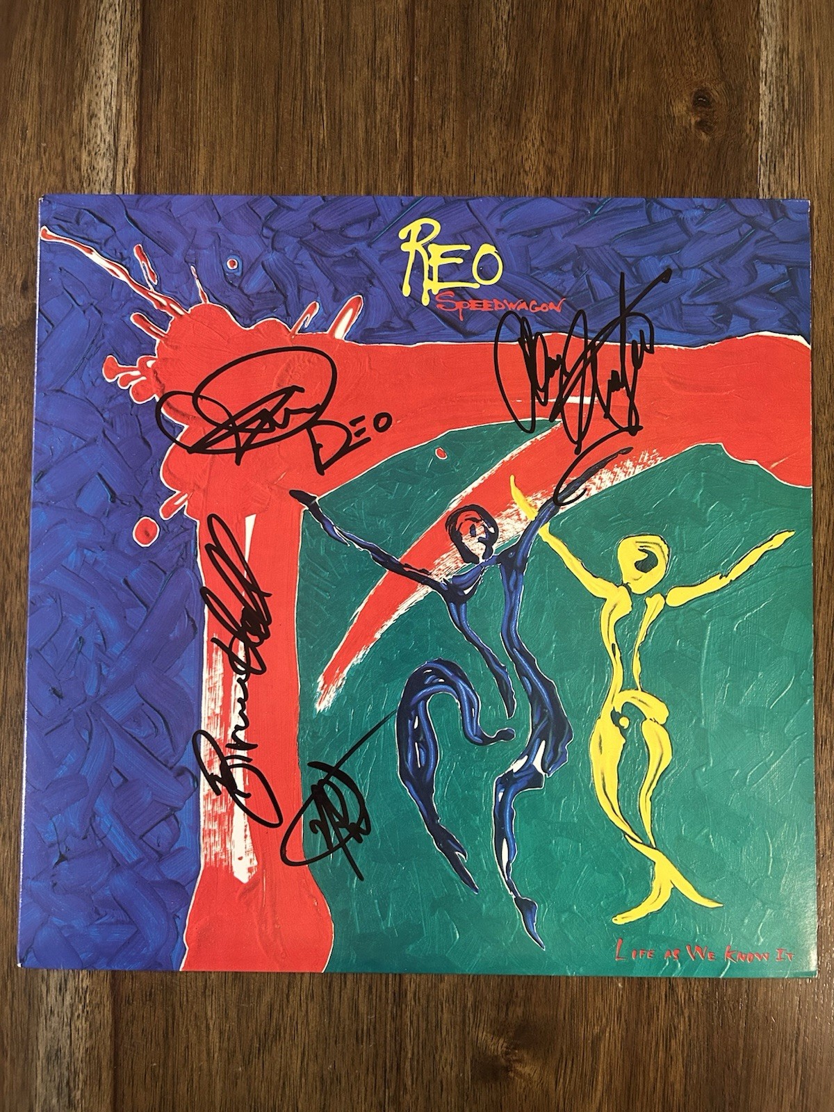 ‘REO Speedwagon’ Band Signed Vinyl Album ‘Life As We Know It’ Kevin Cronin +3