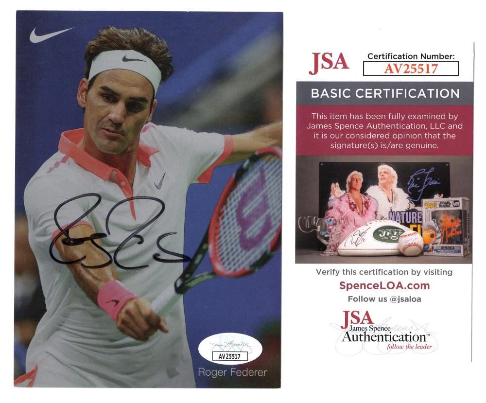 Roger Federer Signed Autograph 4x6 Photo Card - Wimbledon Champion JSA COA