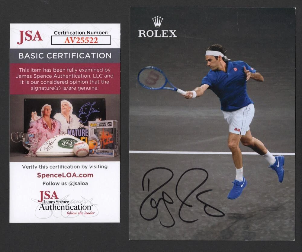 Roger Federer Signed Autograph 4x6 Photo Card - 8x Wimbledon Champion JSA COA