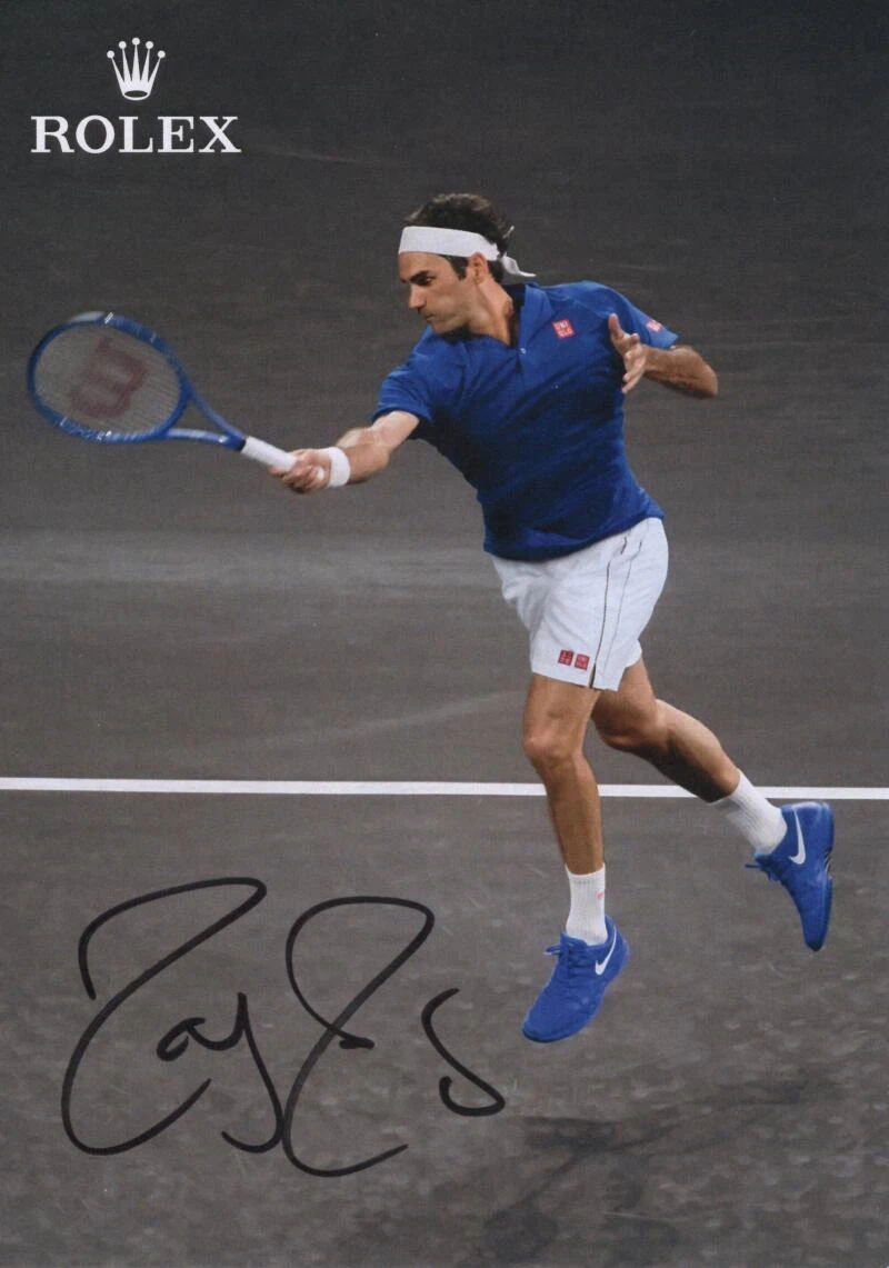 Roger Federer Signed Autograph 4x6 Photo Card - 5x US Open Champion w/ JSA COA
