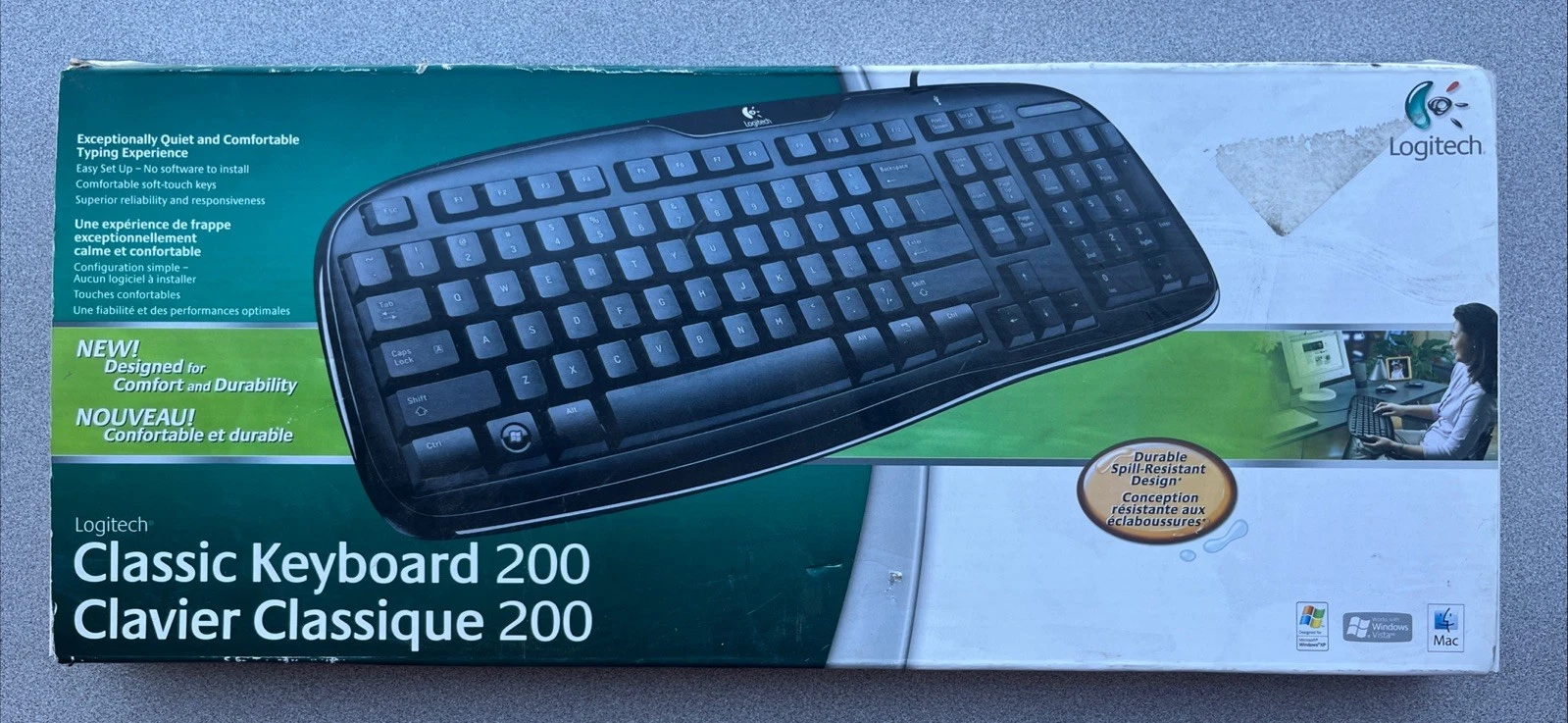 Vintage Logitech Classic 200 9680190403 Wired Keyboard