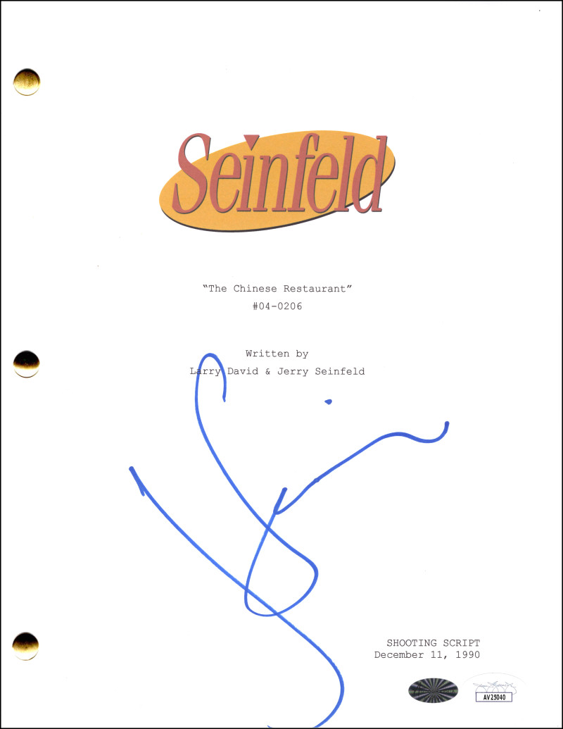 Jerry Seinfeld Signed Autograph Chinese Restaurant Script Screenplay w/ JSA COA