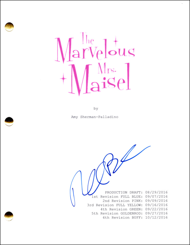 Rachel Brosnahan Signed Autograph The Marvelous Mrs Maisel Full Pilot Script
