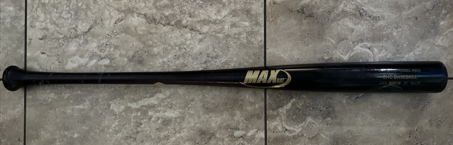 Chicago Cubs Used Professional Wood Baseball Max Bat Birch 34