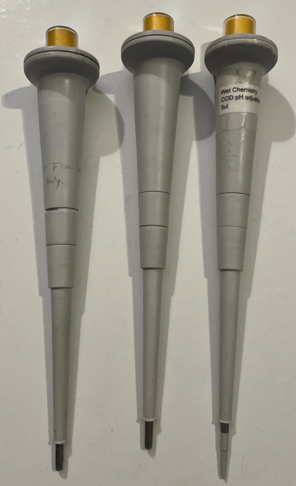 Set of 3- Eppendorf Research 5ul, 80ul, 100ul Pipettes