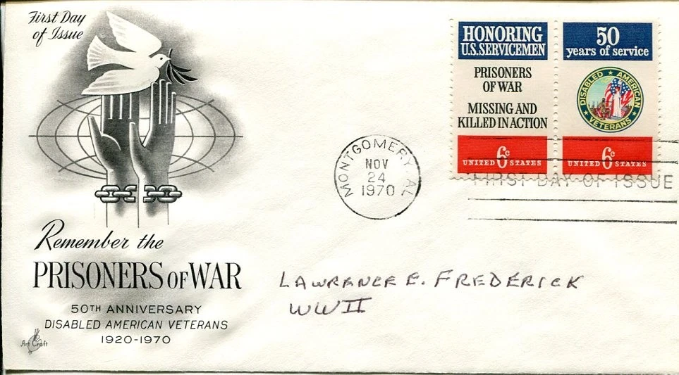Lawrence E. Frederick Army Air Forces B-17F Gunner WWII POW Signed Autograph FDC