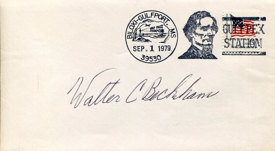 Walter Bechham WWII War Ace 18 Kills 351st Fighter Pilot Signed Autograph FDC