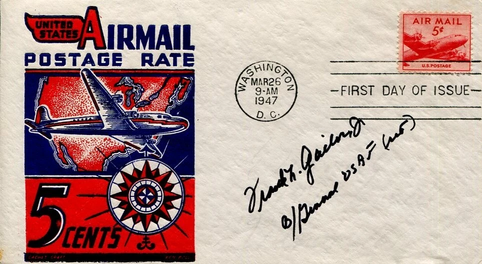Frank Gailer Jr WWII War Fighter Ace DFC 357th Group POW Signed Autograph FDC