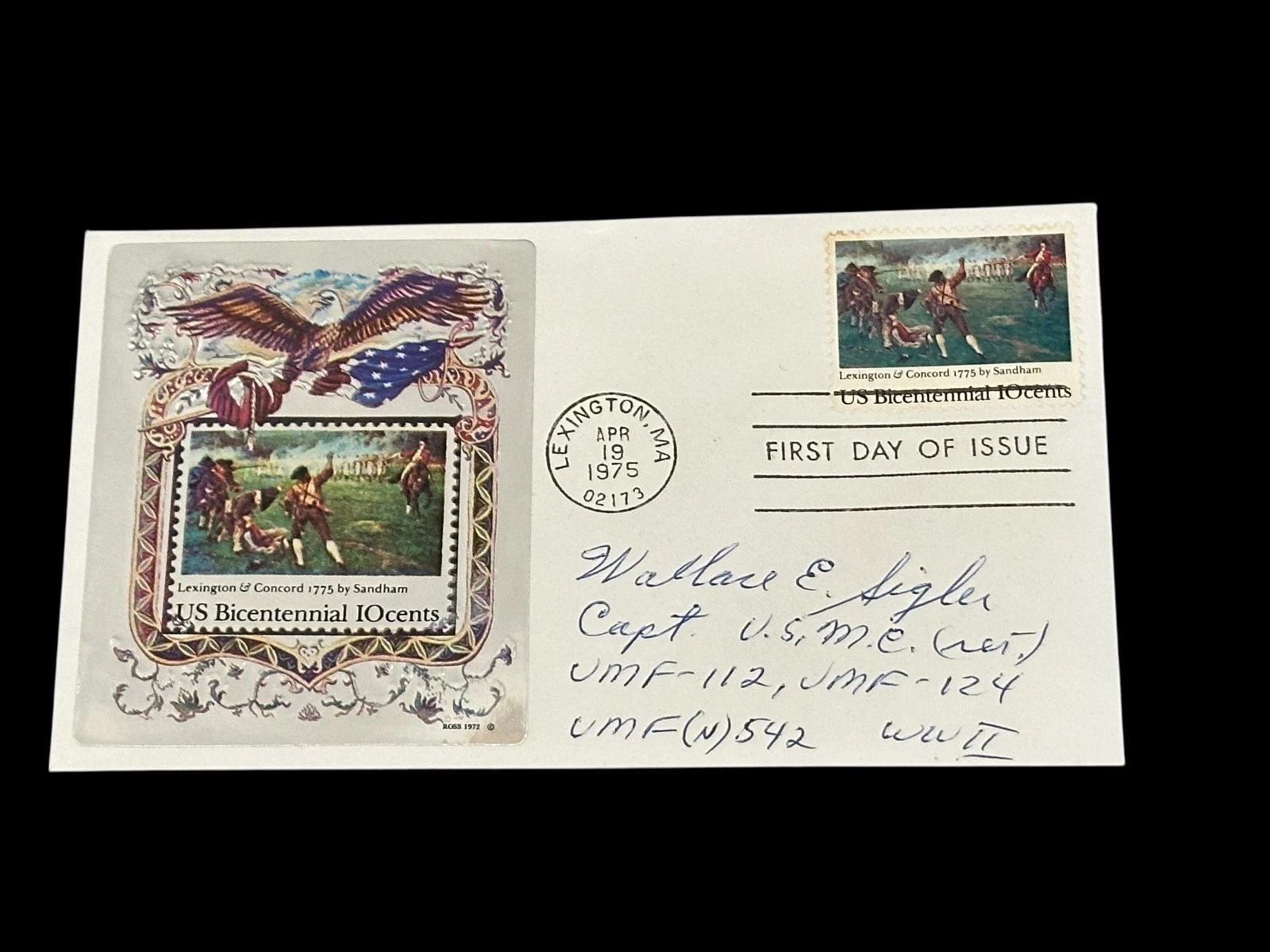 Wallace Sigler USMC Guadalcanal WWII War Fighter Pilot Ace Signed Autograph FDC