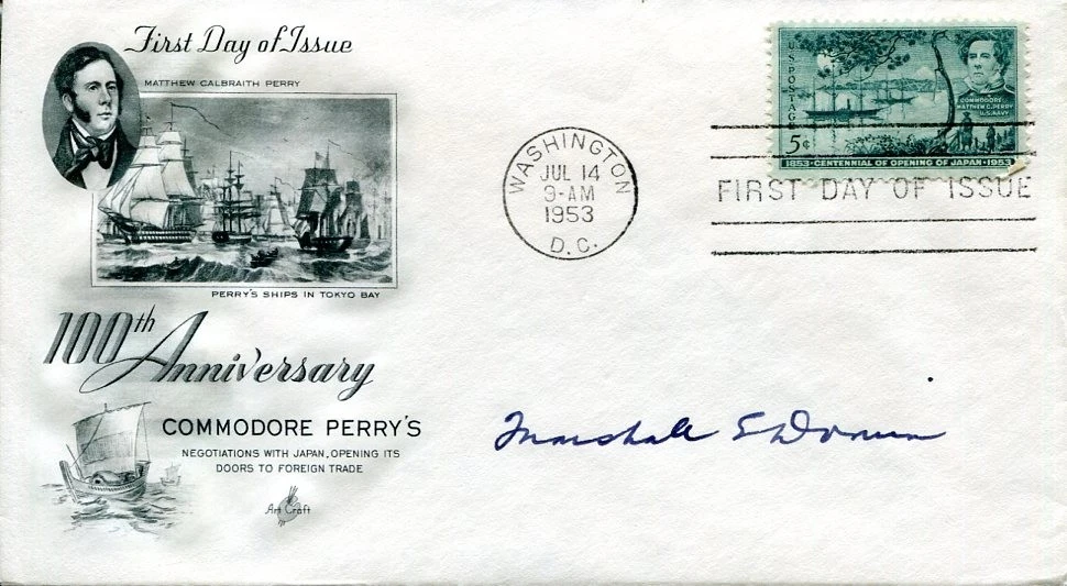 Admiral Marshall E. Dornin Navy WWII War USS Des Moines Abbot Signed Autograph