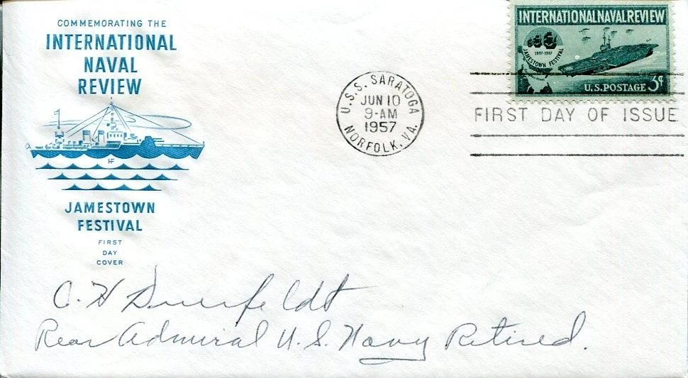 Admiral Clifford Duerfeldt Navy WWII War USS Hornet XO Signed Autograph FDC