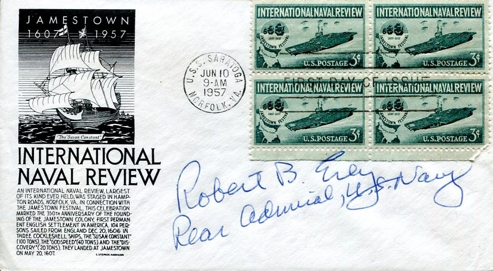 Admiral Robert Erly WWII War Pearl Harbor Survivor USS Cassin Signed Autograph