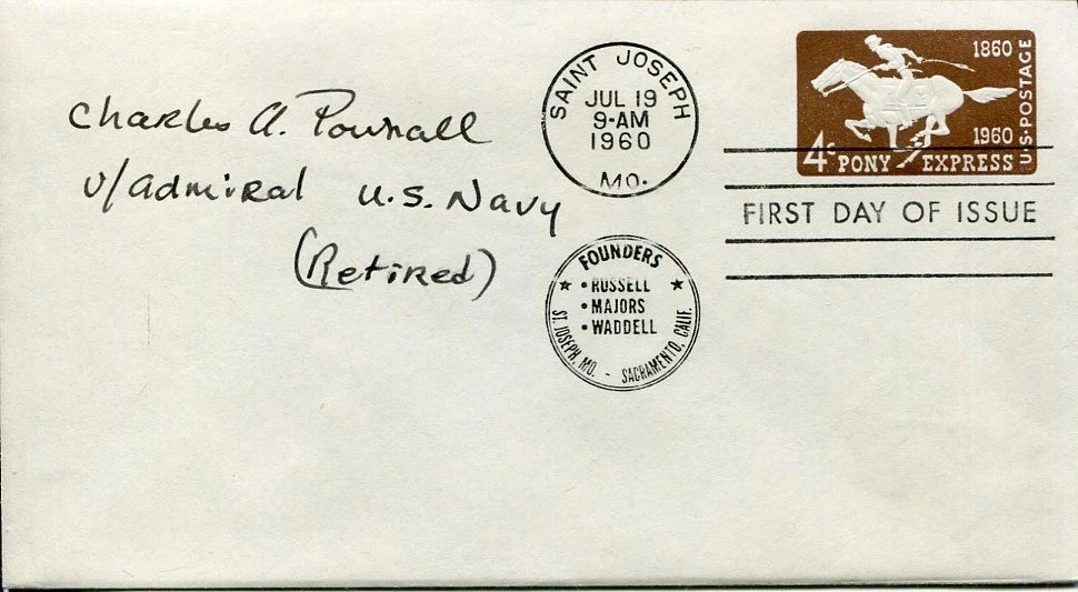 Admiral Charles Alan Pownall WWII War Yorktown Governor of Guam Signed Autograph
