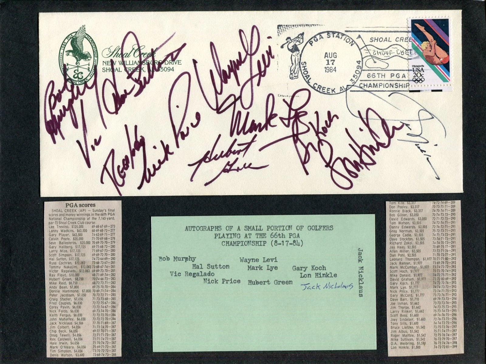 Jack Nicklaus Nick Price Hubert Green Hal Sutton And 6 Golf PGA Signed Autograph